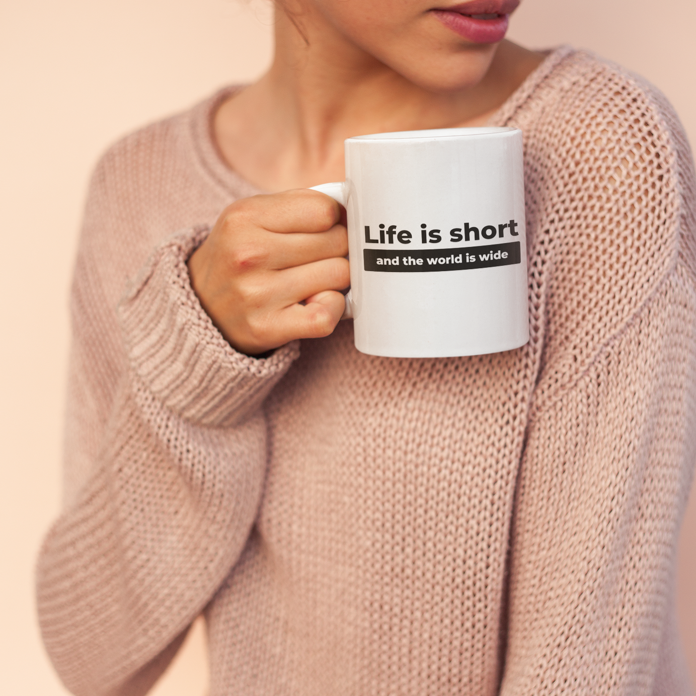 "Life is Short, the World is Wide" Inspirational Travel Mug